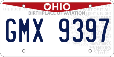 OH license plate GMX9397