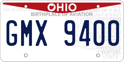 OH license plate GMX9400