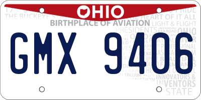 OH license plate GMX9406