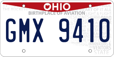 OH license plate GMX9410