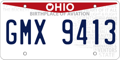 OH license plate GMX9413