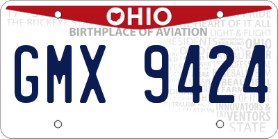 OH license plate GMX9424