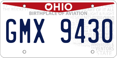 OH license plate GMX9430