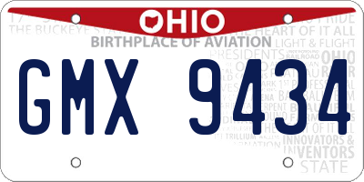 OH license plate GMX9434