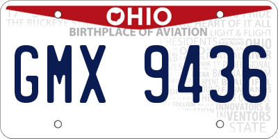 OH license plate GMX9436