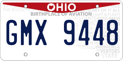 OH license plate GMX9448