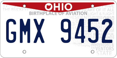 OH license plate GMX9452