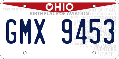 OH license plate GMX9453