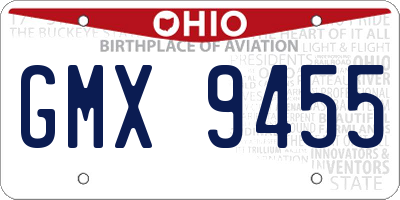 OH license plate GMX9455