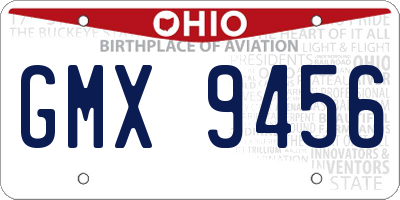 OH license plate GMX9456