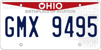 OH license plate GMX9495