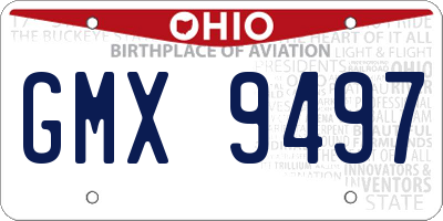 OH license plate GMX9497