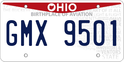 OH license plate GMX9501