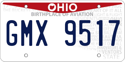 OH license plate GMX9517