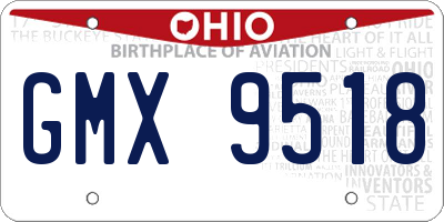 OH license plate GMX9518