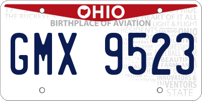 OH license plate GMX9523
