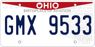 OH license plate GMX9533