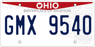 OH license plate GMX9540