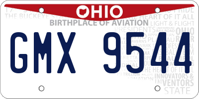 OH license plate GMX9544