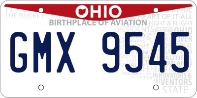 OH license plate GMX9545