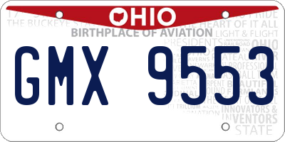 OH license plate GMX9553