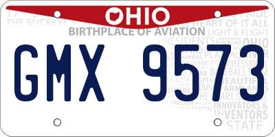 OH license plate GMX9573