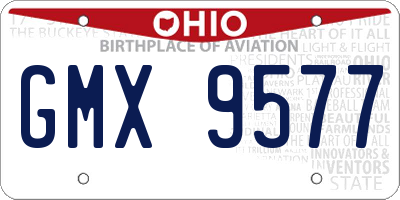 OH license plate GMX9577