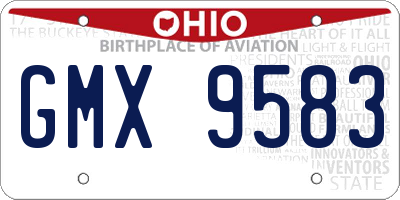 OH license plate GMX9583