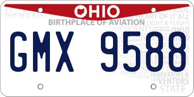 OH license plate GMX9588