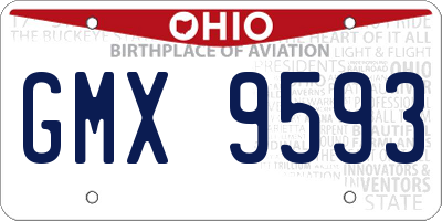OH license plate GMX9593