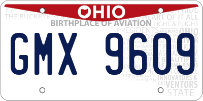 OH license plate GMX9609