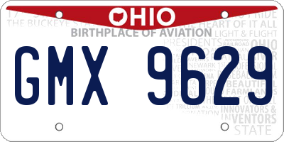 OH license plate GMX9629