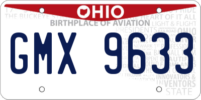 OH license plate GMX9633