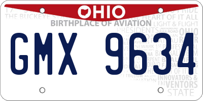 OH license plate GMX9634
