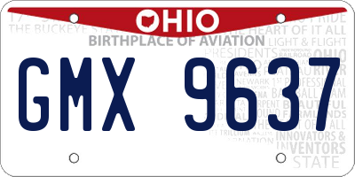 OH license plate GMX9637