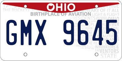 OH license plate GMX9645
