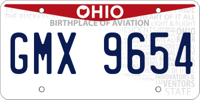 OH license plate GMX9654