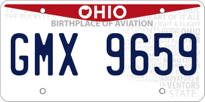 OH license plate GMX9659