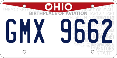 OH license plate GMX9662