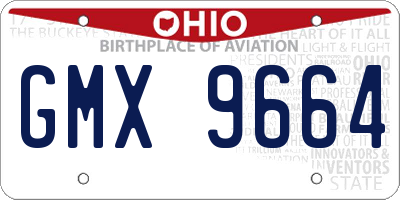 OH license plate GMX9664