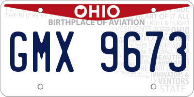 OH license plate GMX9673