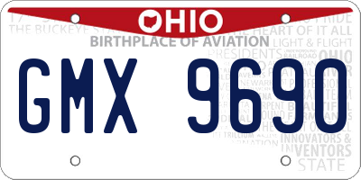 OH license plate GMX9690
