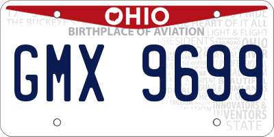 OH license plate GMX9699