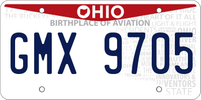OH license plate GMX9705