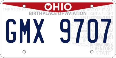 OH license plate GMX9707