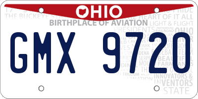 OH license plate GMX9720