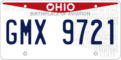 OH license plate GMX9721