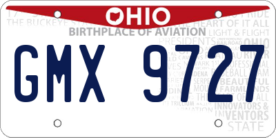 OH license plate GMX9727