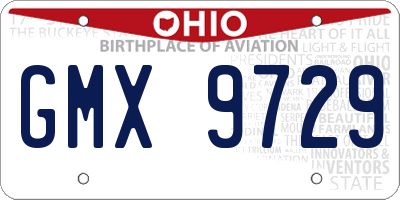OH license plate GMX9729