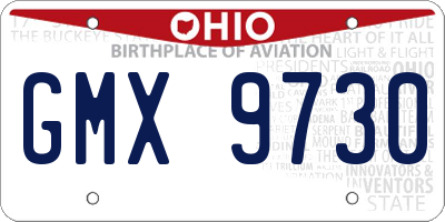 OH license plate GMX9730